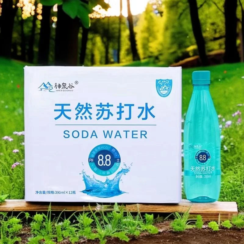 神泉谷天然苏打水无糖弱碱390ml*12瓶*7箱京东顺丰快递送货上楼