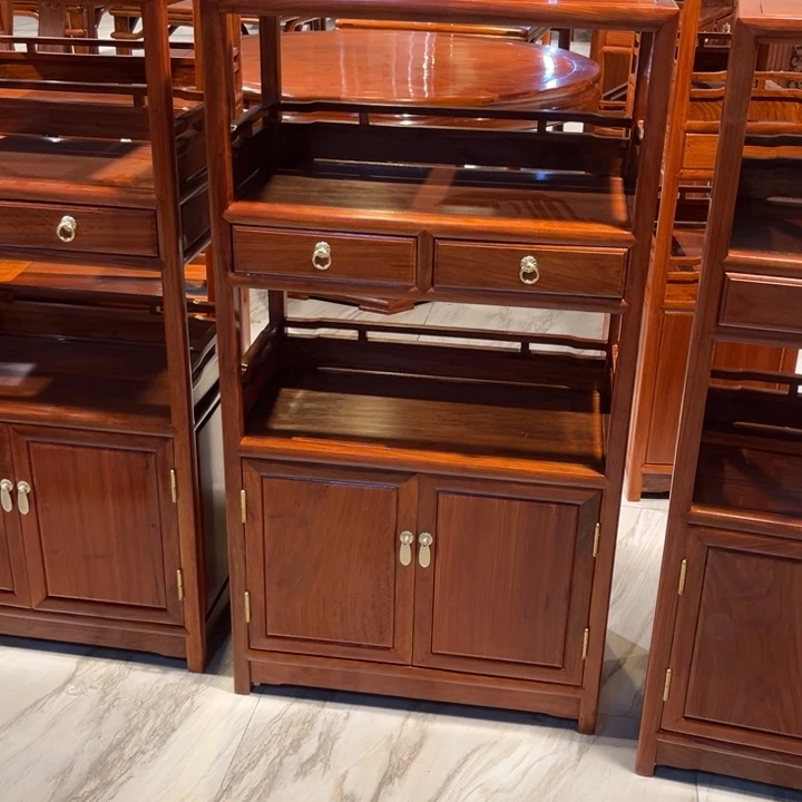 紫檀木类端景台顿*缅花小柜子