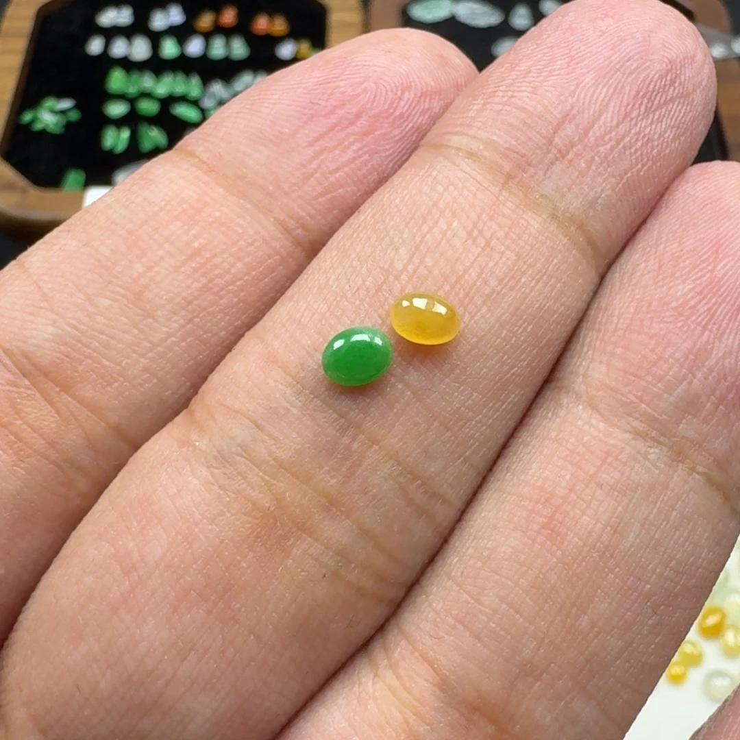 翡翠散珠天然缅甸翡翠A货蛋面