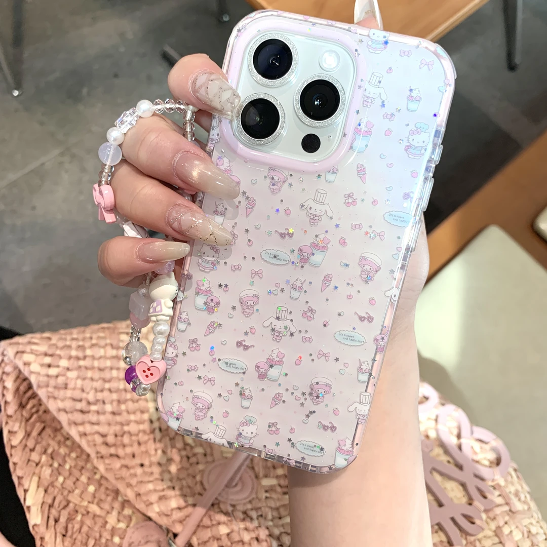 细闪小羊美乐蒂imd可爱双层手机壳适配iPhone16pm/15/14/13