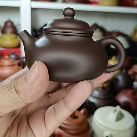 紫砂茶盘原矿紫泥容天内推160cc半手工