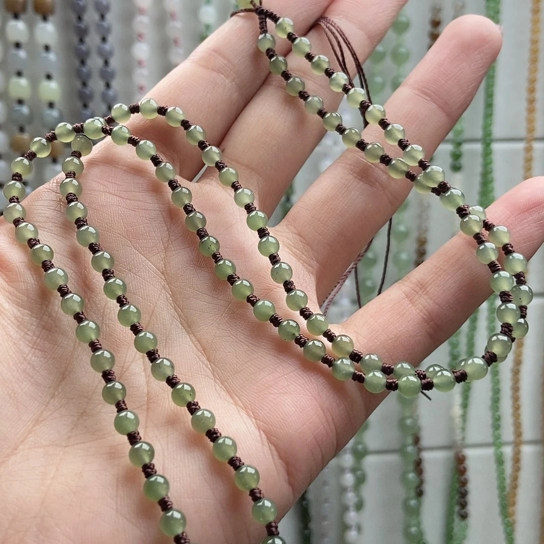 和田玉颈饰未镶嵌魔*和田玉4mm