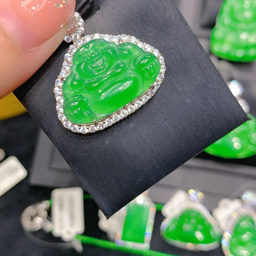 翡翠银S925镶嵌颈饰000003