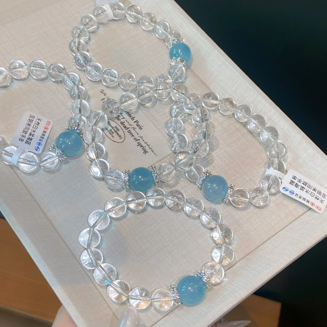 铜合金手链 「浅蓝格调」赵露思同款水晶手链手串轻奢精致