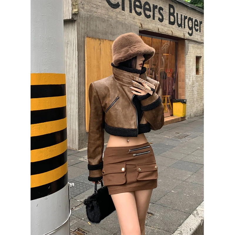 IAMC PLUS桑妮 狂热舞会 低腰工装口袋超短裙裤半身裙百搭秋冬季