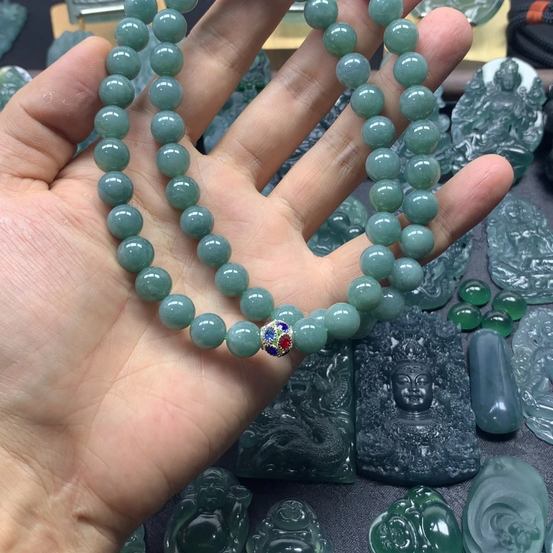 翡翠未镶嵌颈饰翡翠珠链天然a货