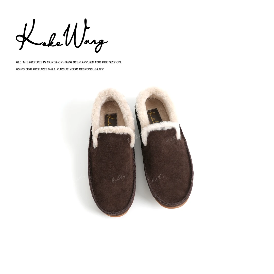 KOKO WANG【小暖炉】秋冬轻奢暖意羊毛一脚蹬懒人乐福鞋X0335H29X12