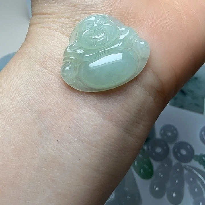 翡翠未镶嵌吊坠(赠链)天然缅甸翡翠Ａ货底色大佛公卡27