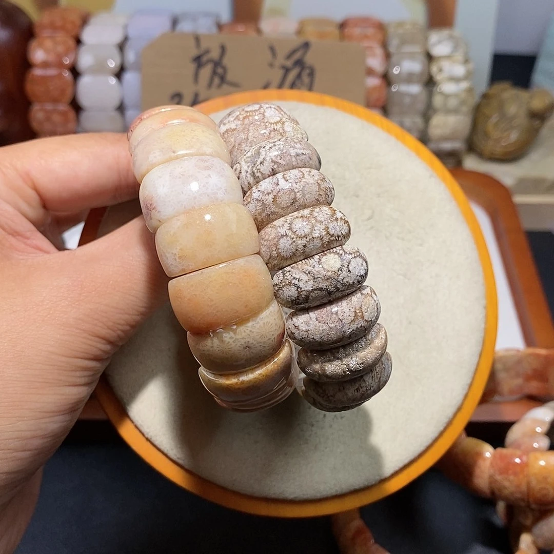 硅化珊瑚（珊瑚玉）手串未镶嵌一****~