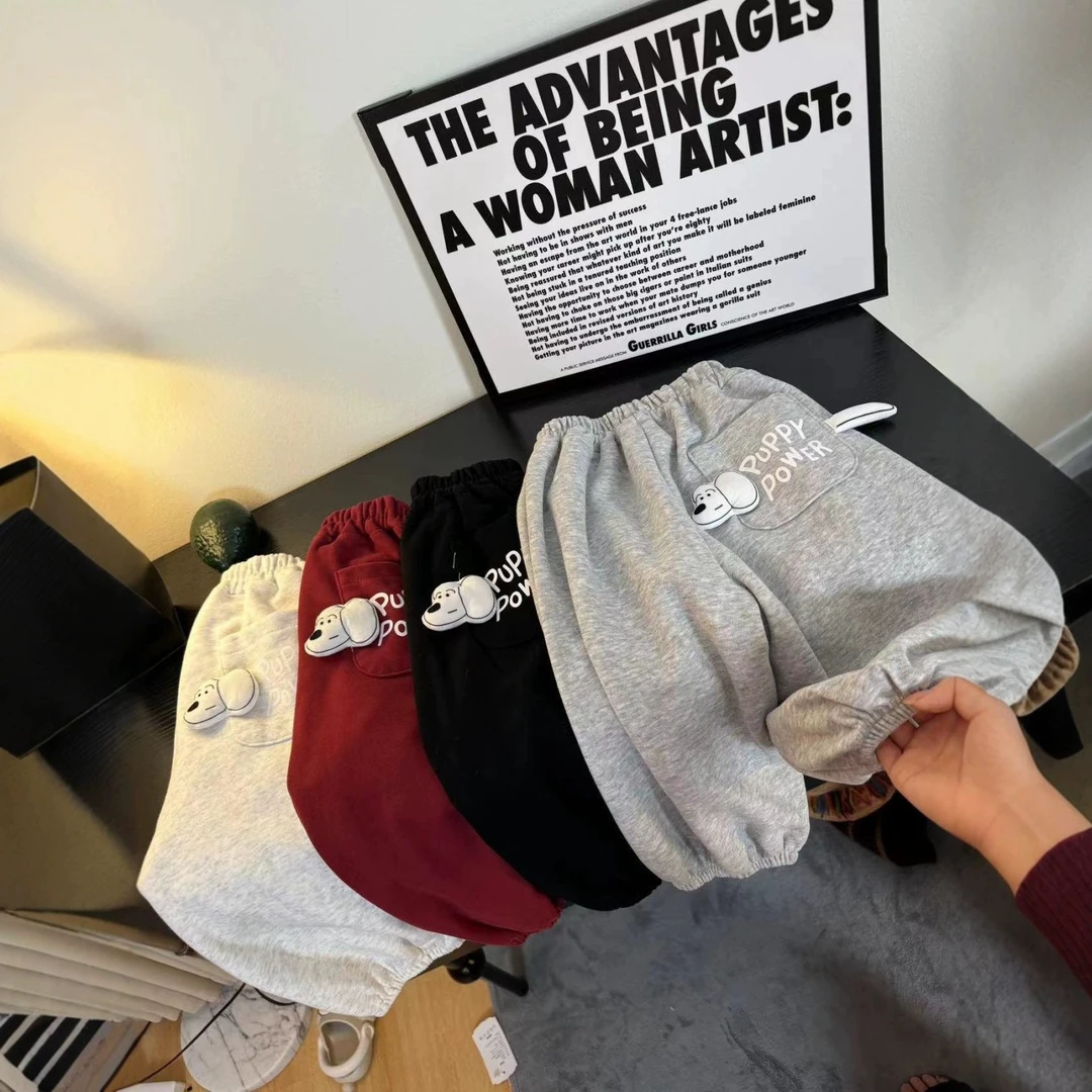 男女童束脚卫裤2025春秋季新款卡通韩版宝宝休闲裤洋气儿童长裤子