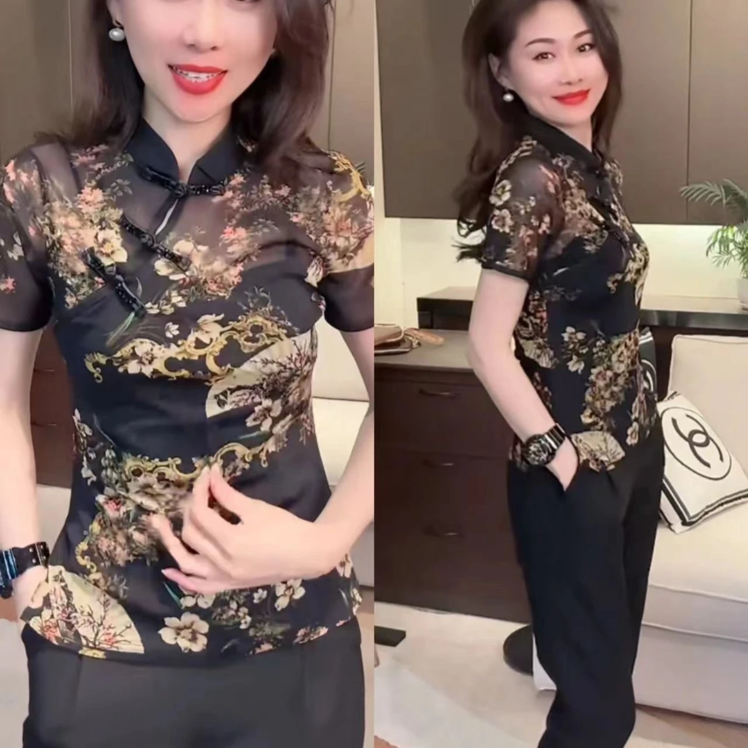 夏季气质复古百搭网红国风小衫