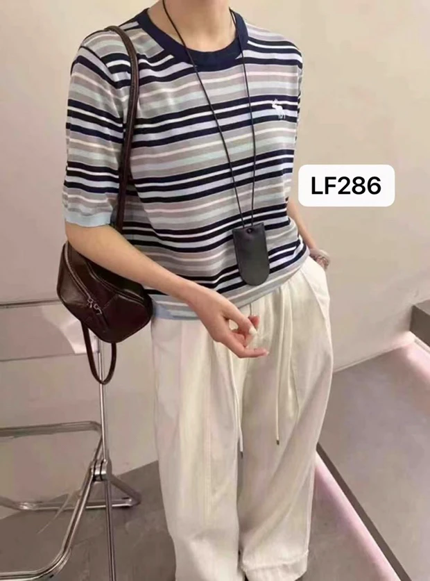 无品牌286条纹小鹿短袖