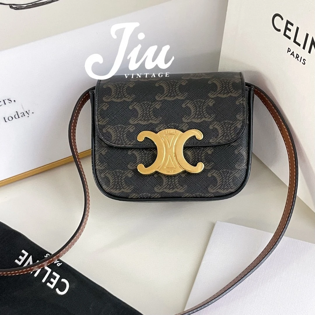 99新 Celine/思琳 Celine 凯旋门老花mini斜挎包 BJM7-3535
