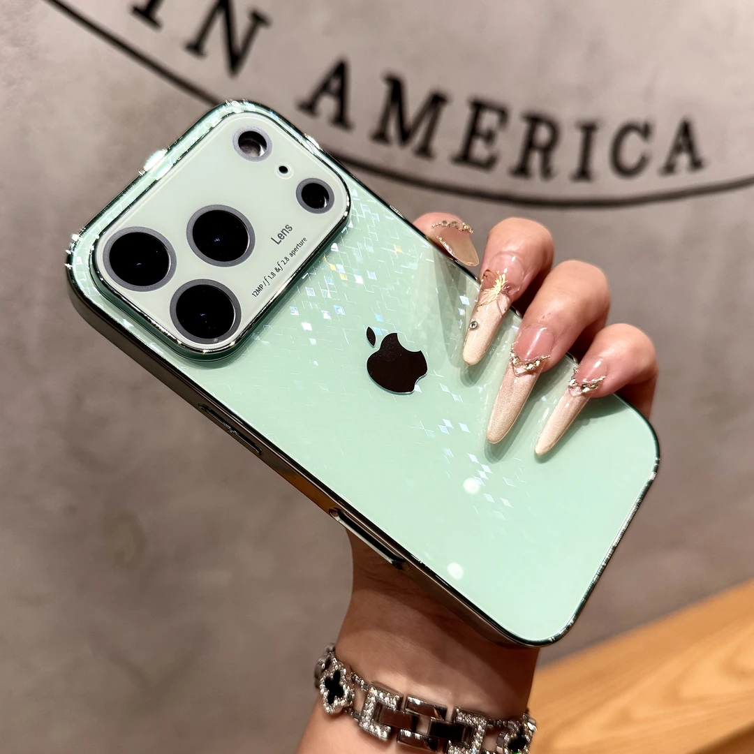 适用苹果17promax手机壳新款iPhone17pro菱格玻璃16pro奢华散热壳