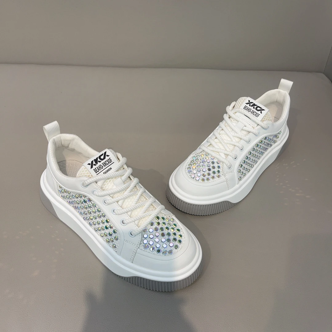 【鞋魔】2025夏季板鞋透气彩钻网面鞋舒适休闲鞋男士运动鞋日系男鞋