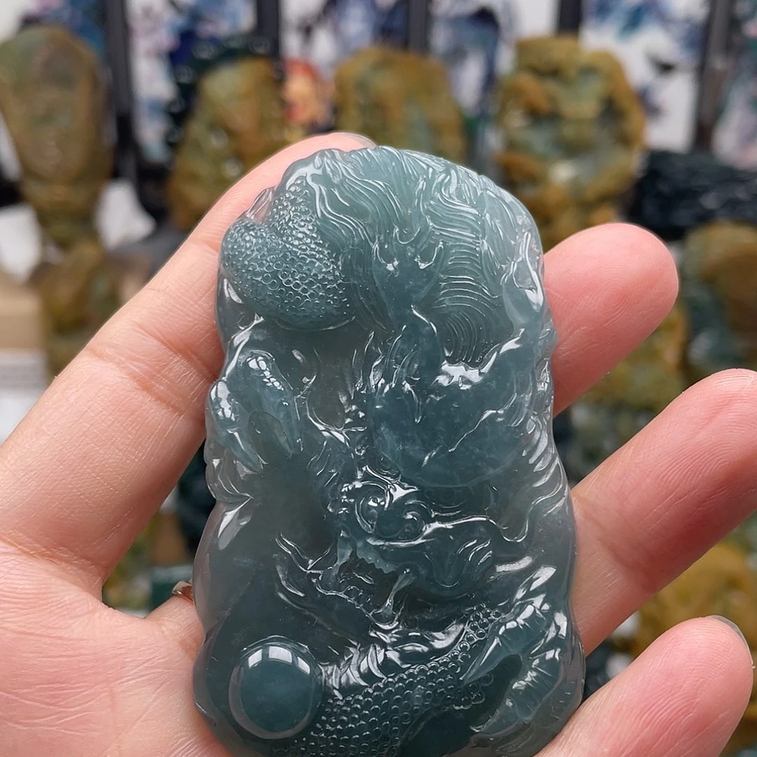翡翠未镶嵌颈饰天然翡翠a货龙