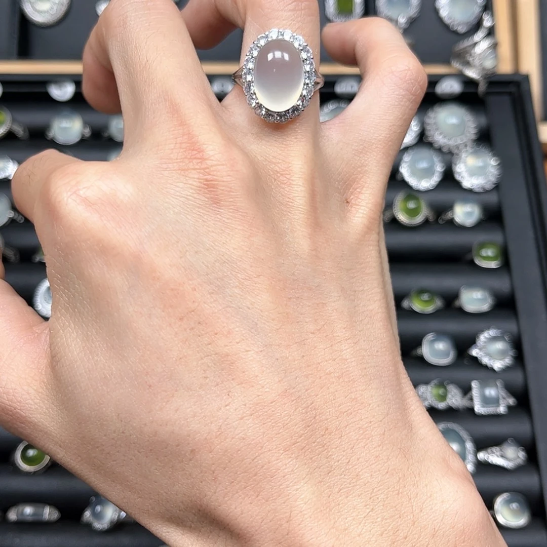 【闪购商品】岫玉戒指银S925镶嵌有*