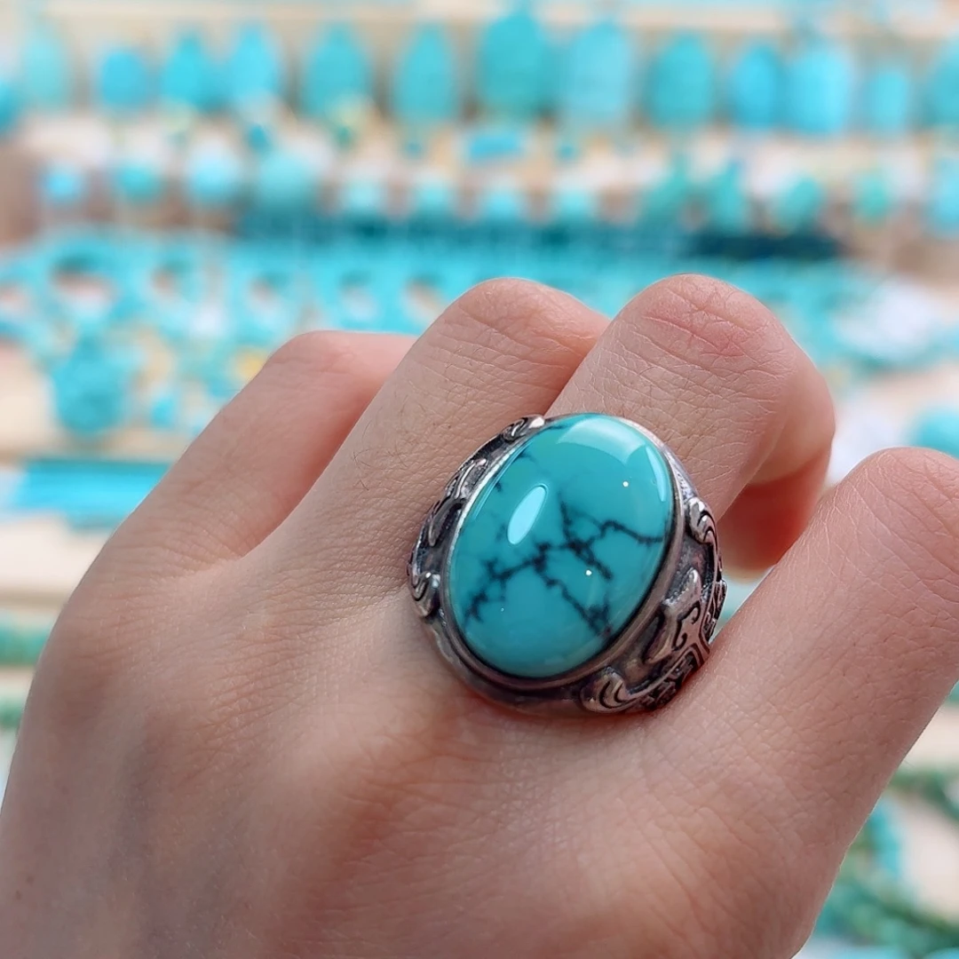 绿松石银S925镶嵌珠宝奇石