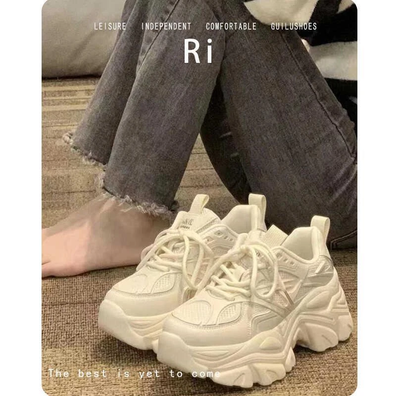 老爹鞋女早秋2025新款厚底鞋子爆款运动鞋透气增高小白鞋
