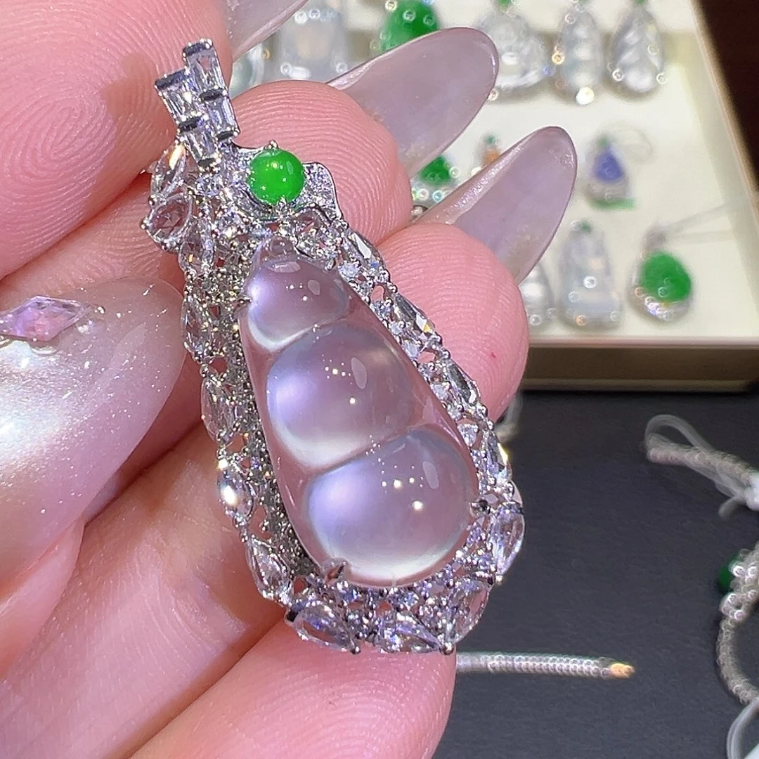 翡翠18K金镶嵌吊坠(不含链)翡翠