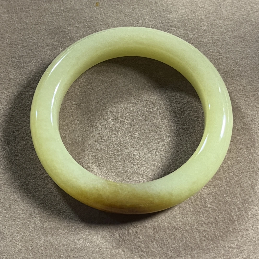 和田玉手镯黄口56.6