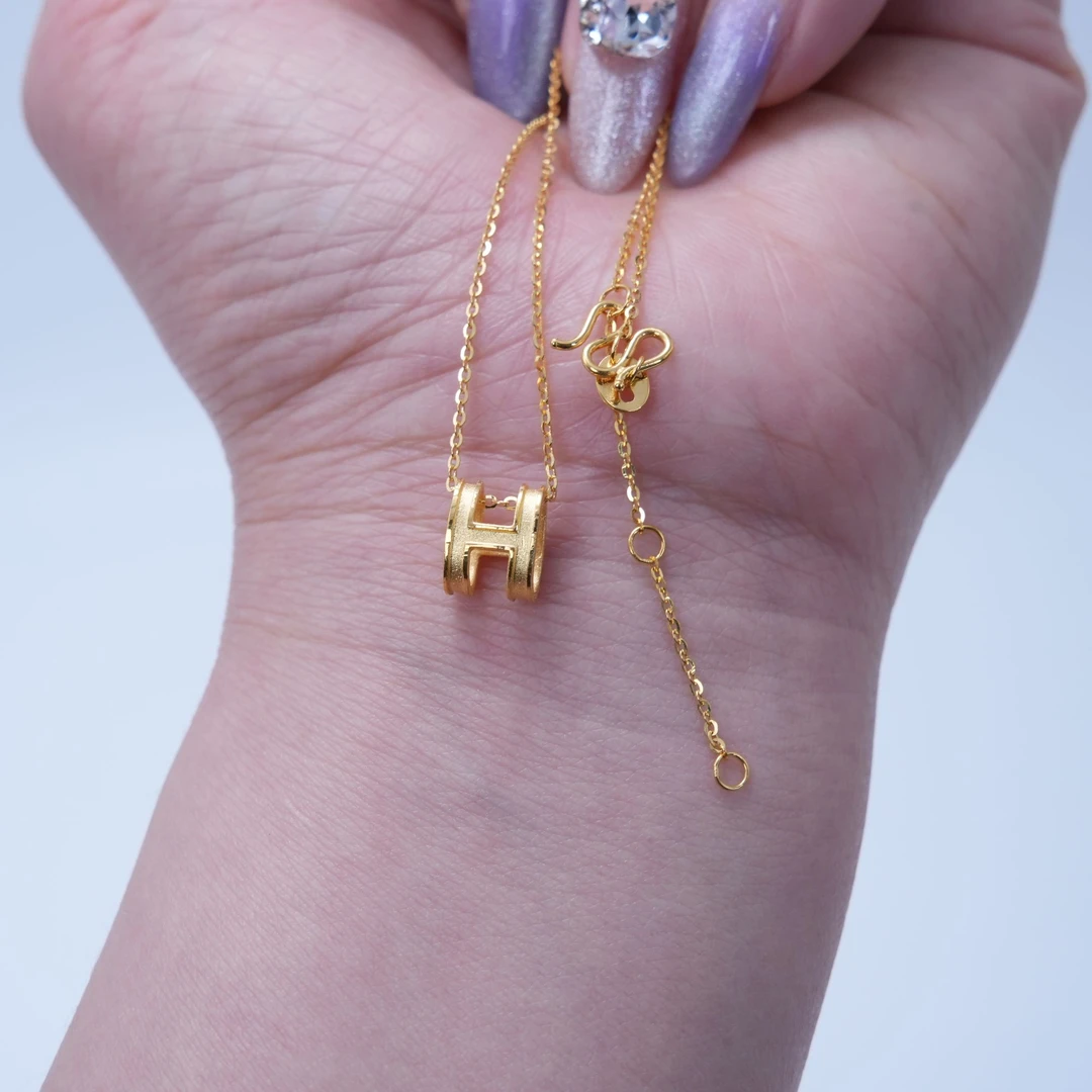 【金项链吊坠】H套链黄金5G足金999零附加时尚经典精品百搭送女友