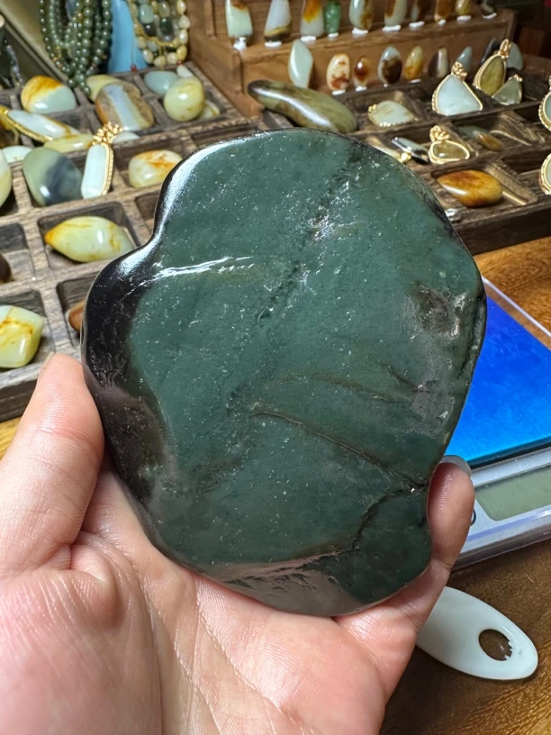 和田玉且末蓝调双色手把