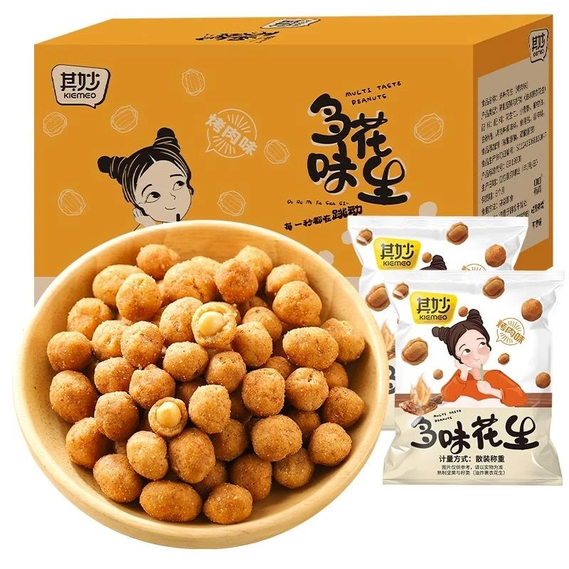 其妙多味花生烤肉味怪味豆鱼皮花生米炒货零食即食