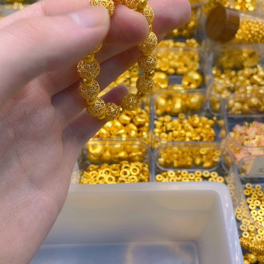 锆石铜合金镂空珠手链1