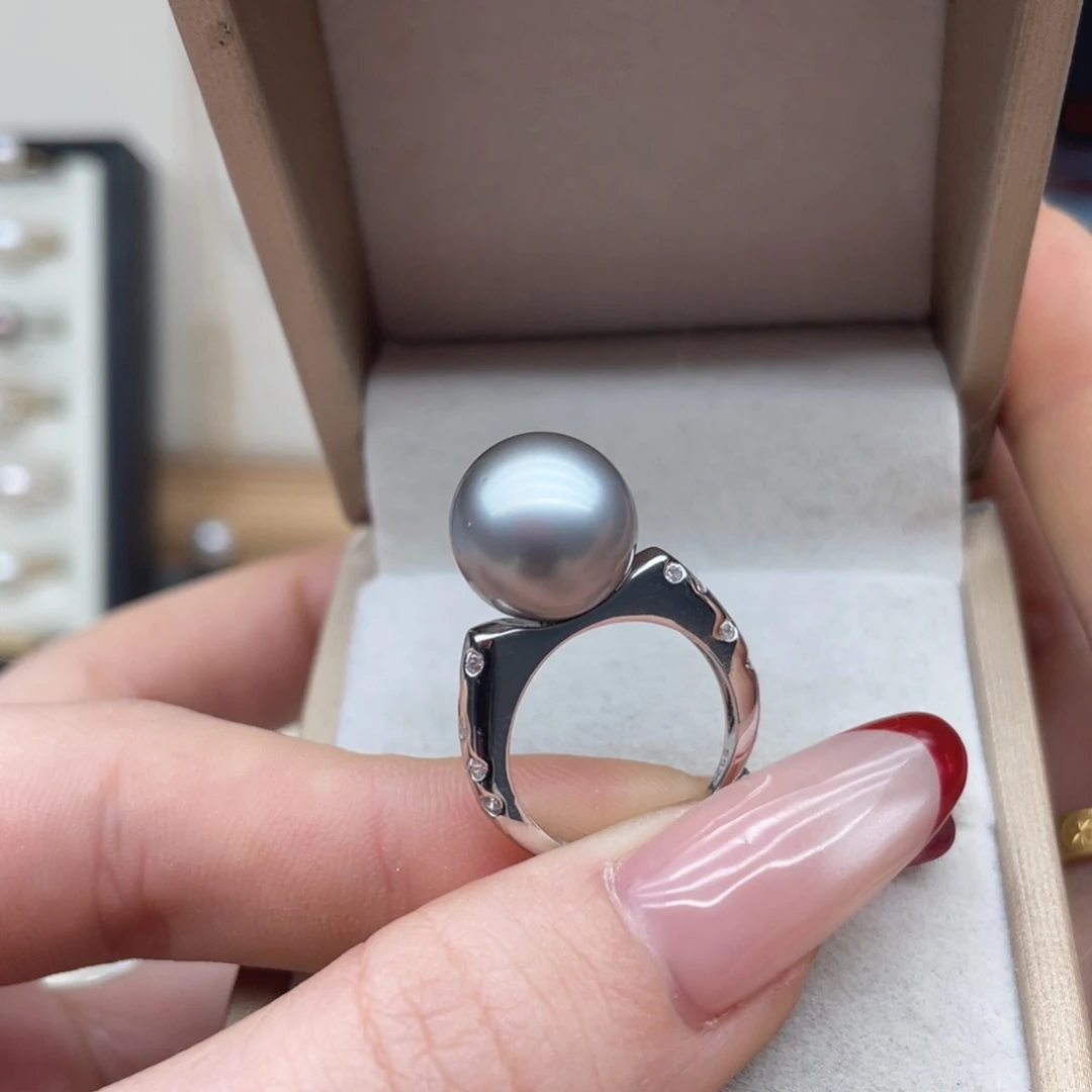 戒指海水珍珠银S925镶嵌S54