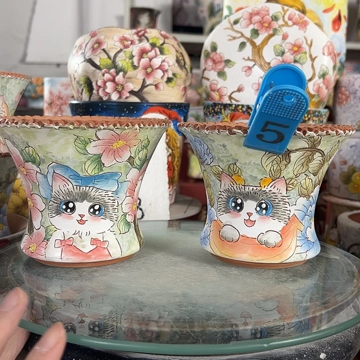 满38包邮景德镇手绘花盆性价比超高