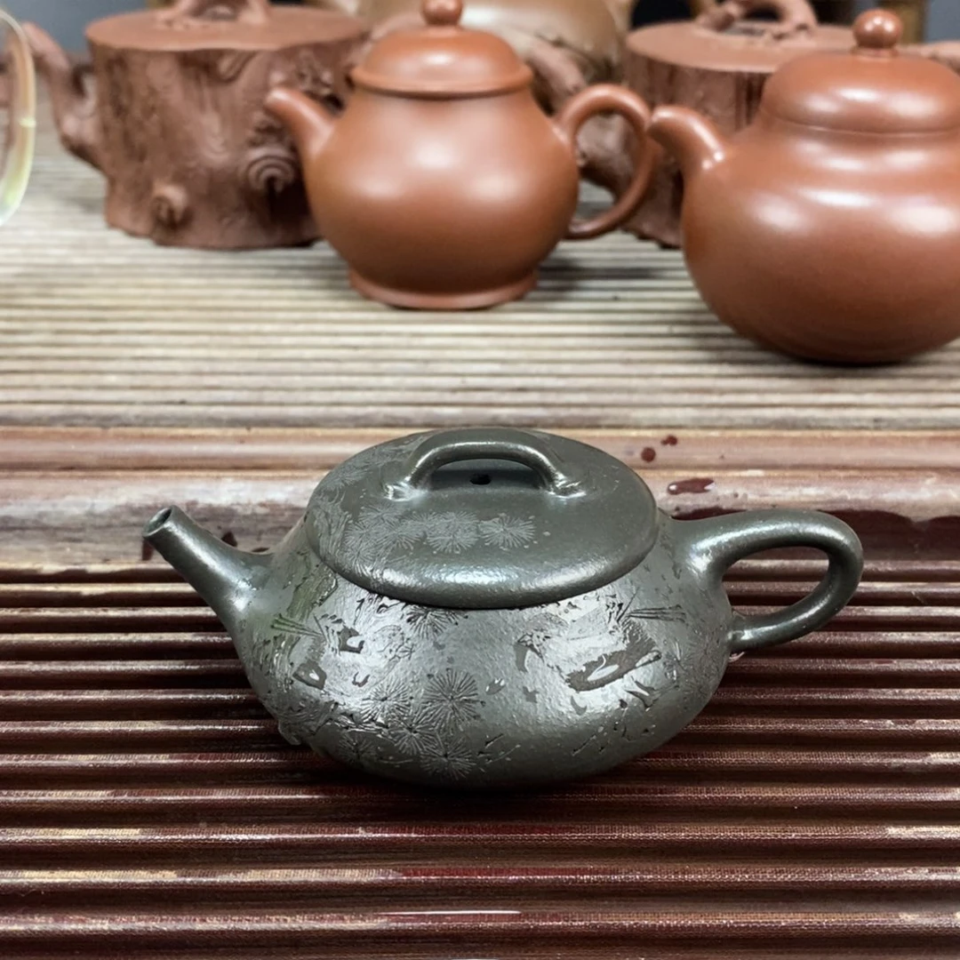 紫砂茶壶宜兴原矿紫砂壶石瓢100c