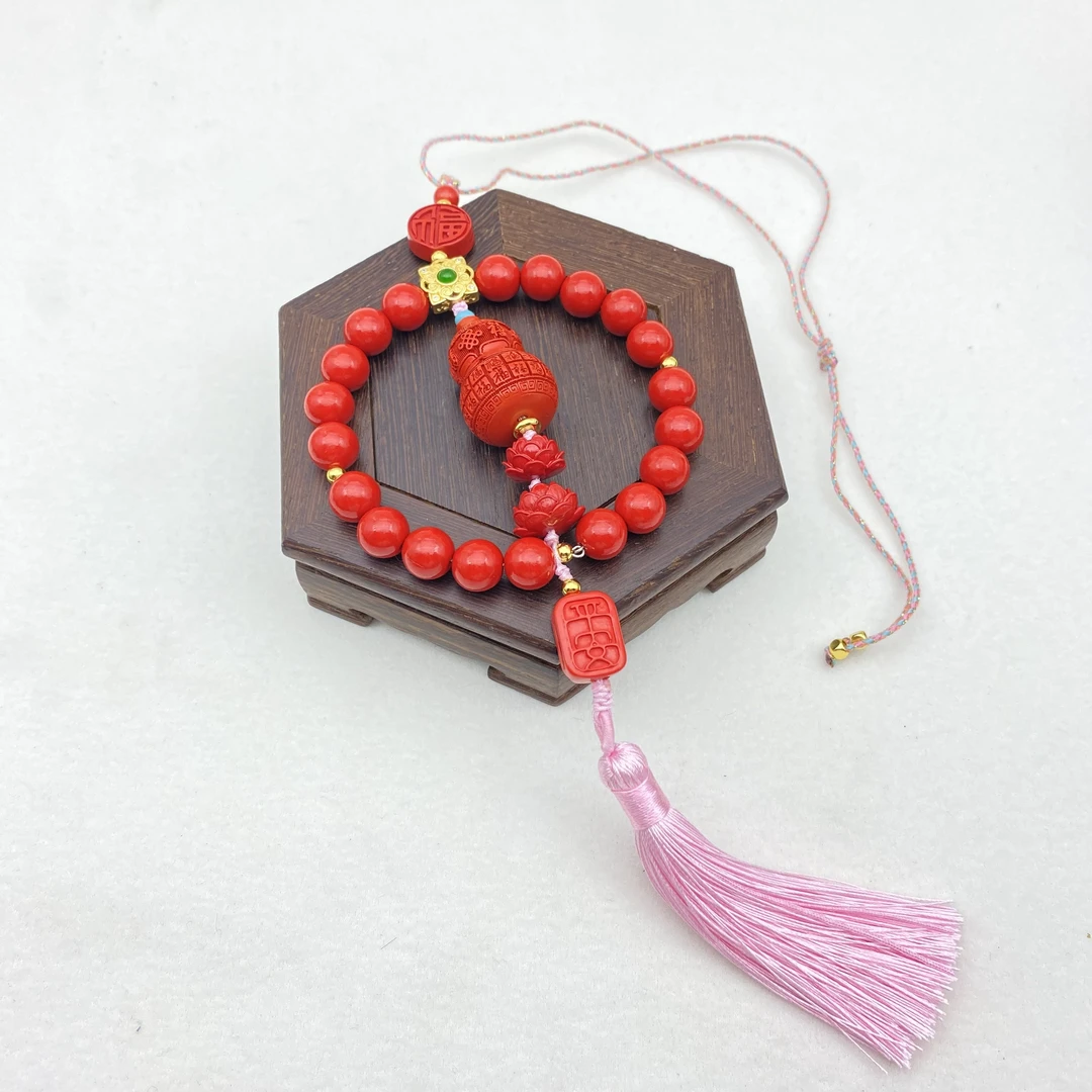 含辰砂工艺品HC255-红色葫芦创意车挂挂件