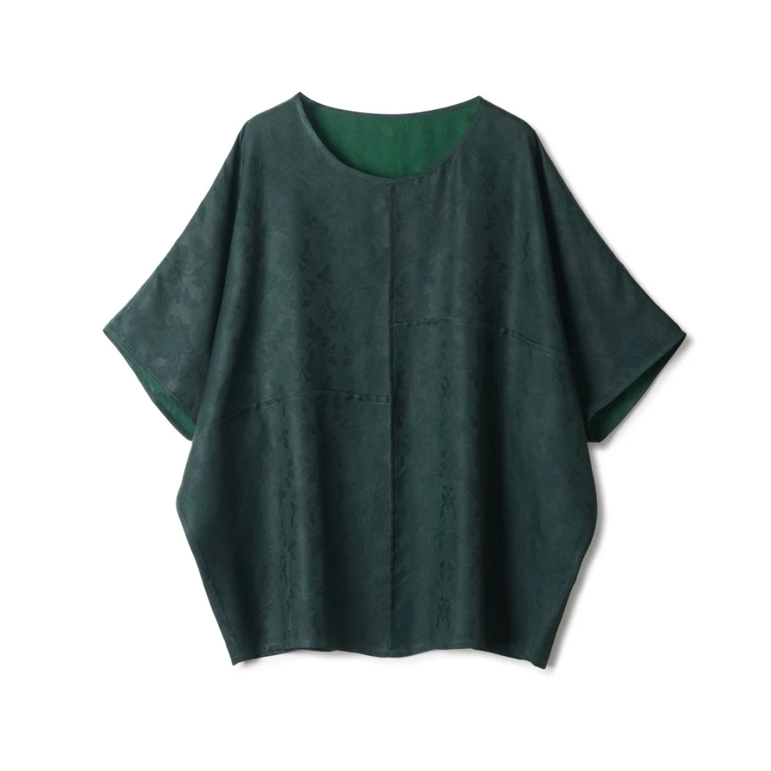 【玉洁定制】“只此青绿”香云纱夏季时尚宽松版休闲上衣LBW25156-Gn