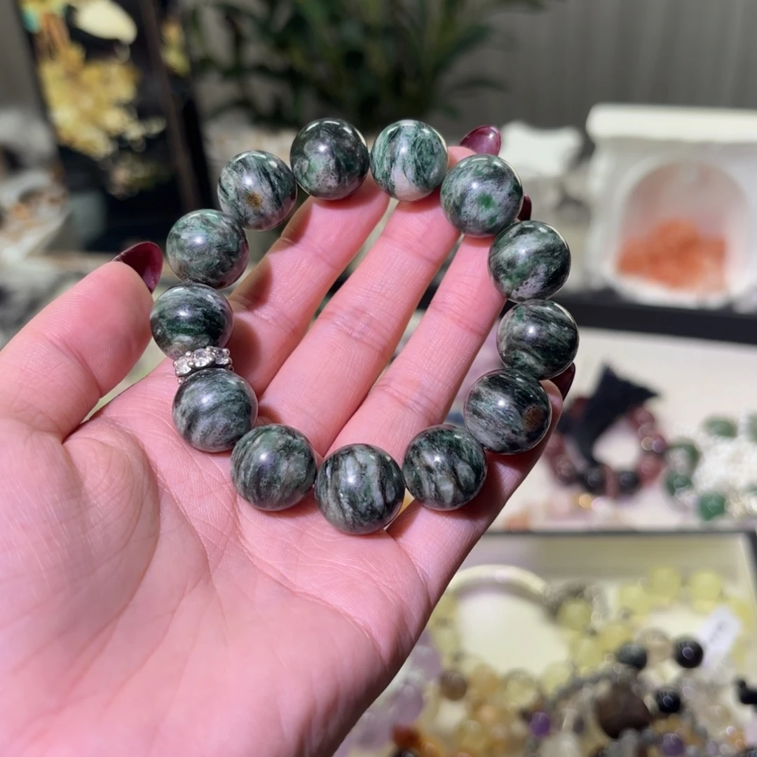 手链银S925镶嵌烟晶