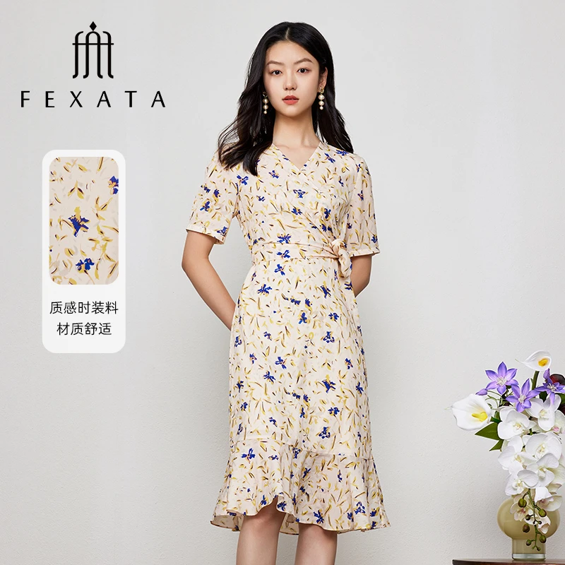 【媛媛女王严选】FEXATA斐格思印花裙田园浪漫茶歇裙连衣裙F33T0522