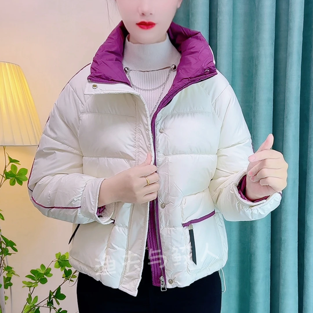 棉服女2025冬季新款保暖时髦洋气拉链立领加厚小个子棉袄外套