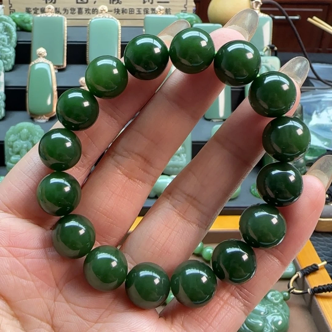 和田玉（碧玉）手链未镶嵌舍****信