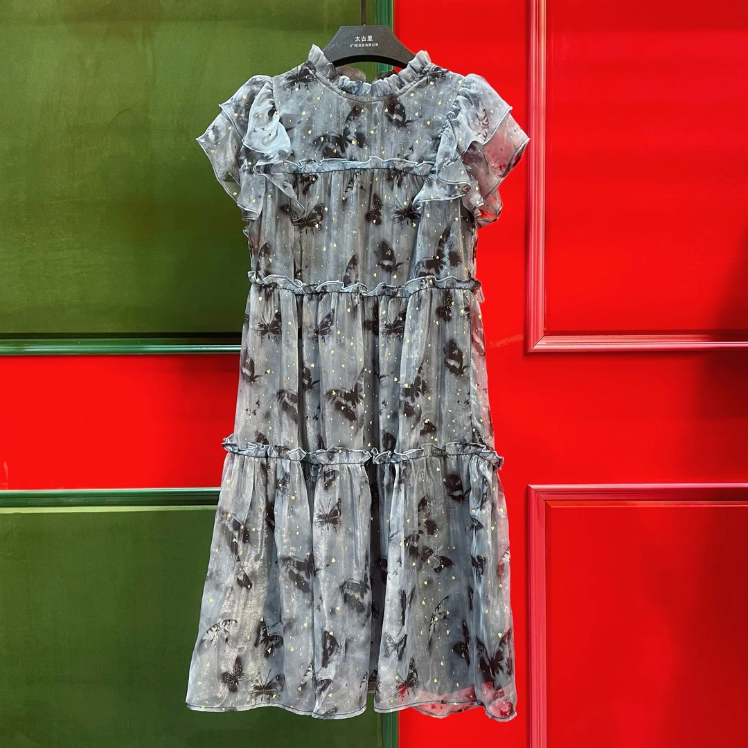 【vian专属】【沐心沫服】夏季设计师提花重工设计显瘦连衣裙ITT-A004