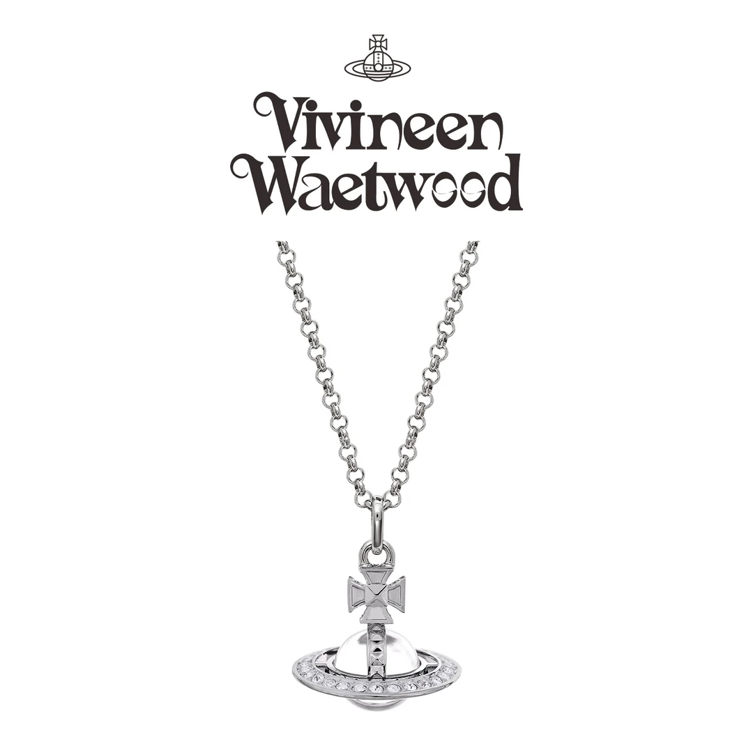 Vivireer Waetwssd 正品西太后 透明带钻土星项链