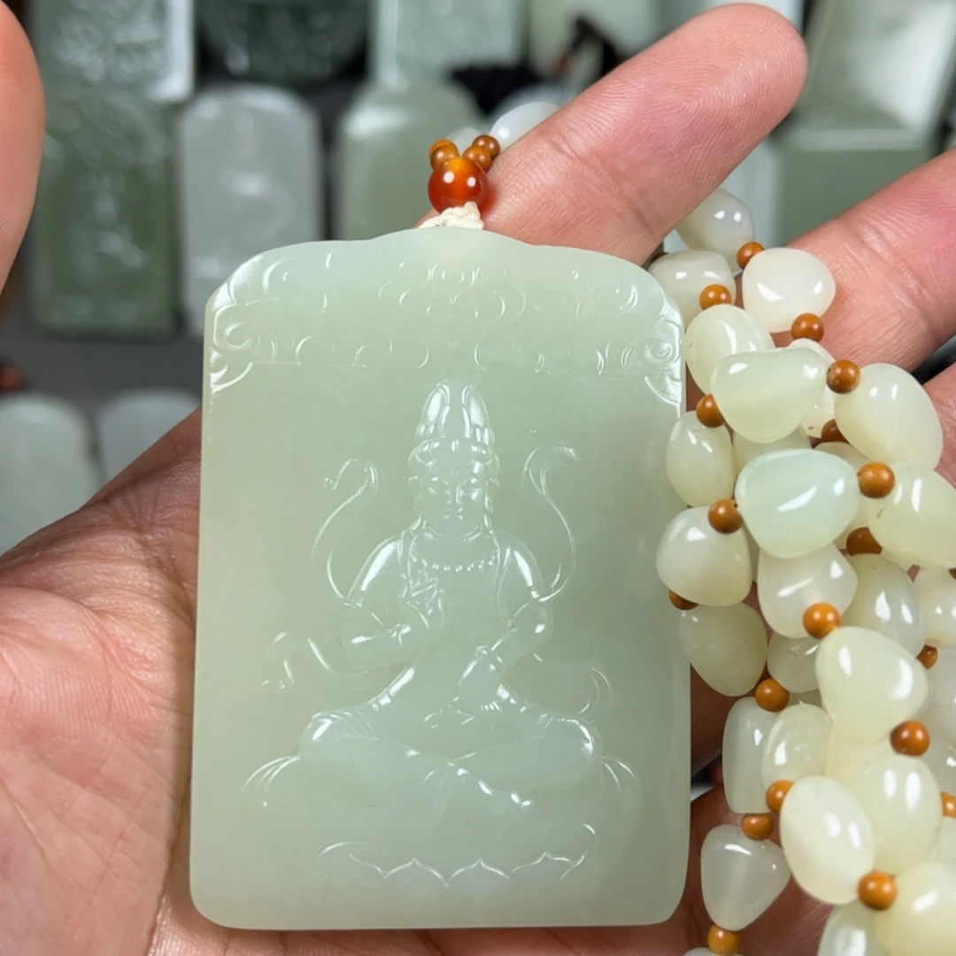 【闪购商品】和田玉挂件未镶嵌友****舟