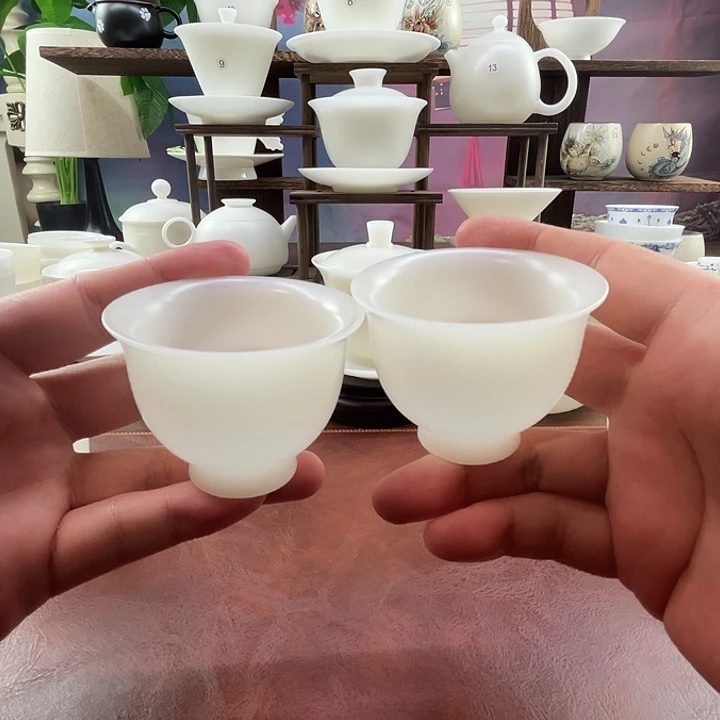 2杯: 隐唐窑/璞玉素烧自生釉65ml反口客杯