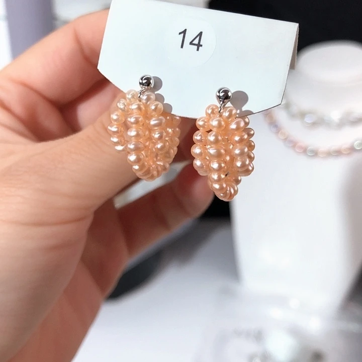 大***鹿银S925镶嵌淡水珍珠耳饰