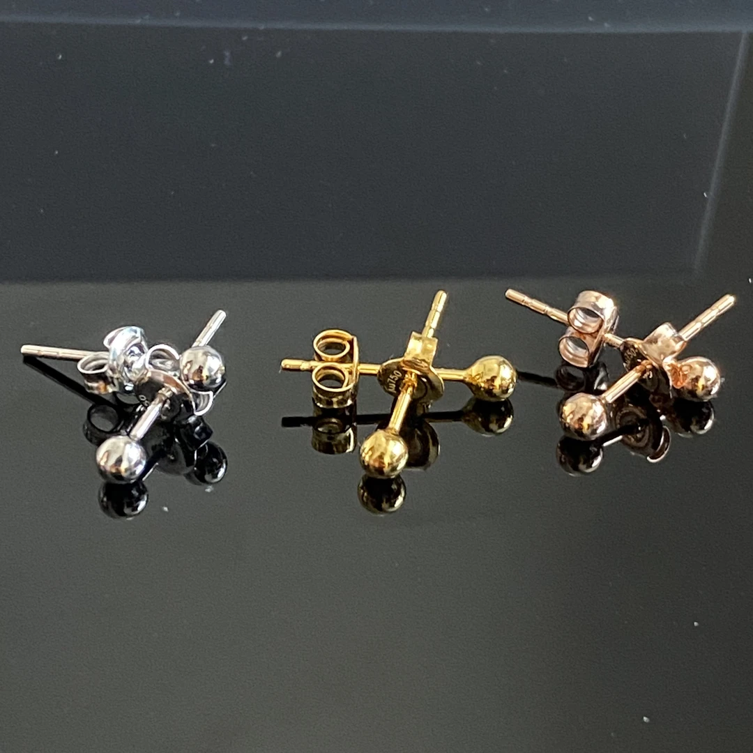 18k养耳长针泡泡耳钉 气泡 多样性发货其一百搭气质精致轻奢经典