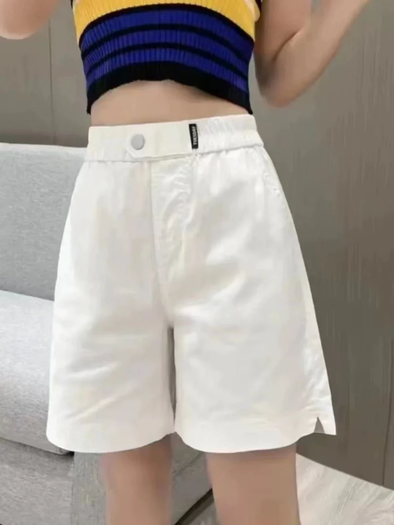 夏款宽松显瘦松紧腰四分短裤6623