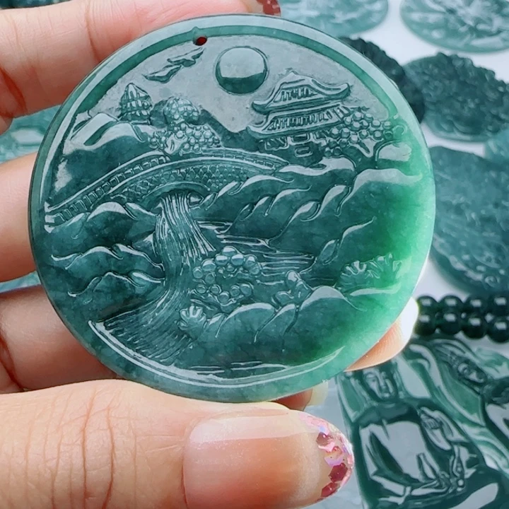 翡翠未镶嵌颈饰多样性发货天然A货翡翠