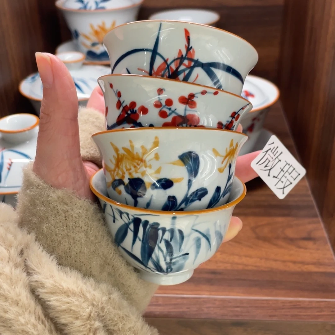 有瑕釉下彩纯手绘