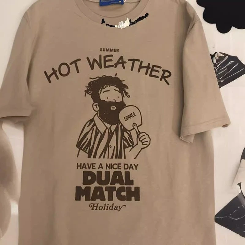 特大码300斤设计感小众纯棉短袖T恤女oversize宽松半袖情侣上衣