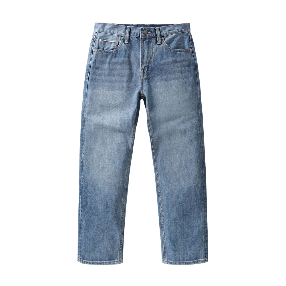 【典藏牛】A090赤耳丹宁14盎司牛仔裤浅蓝百搭秋季男士百棉无弹长裤