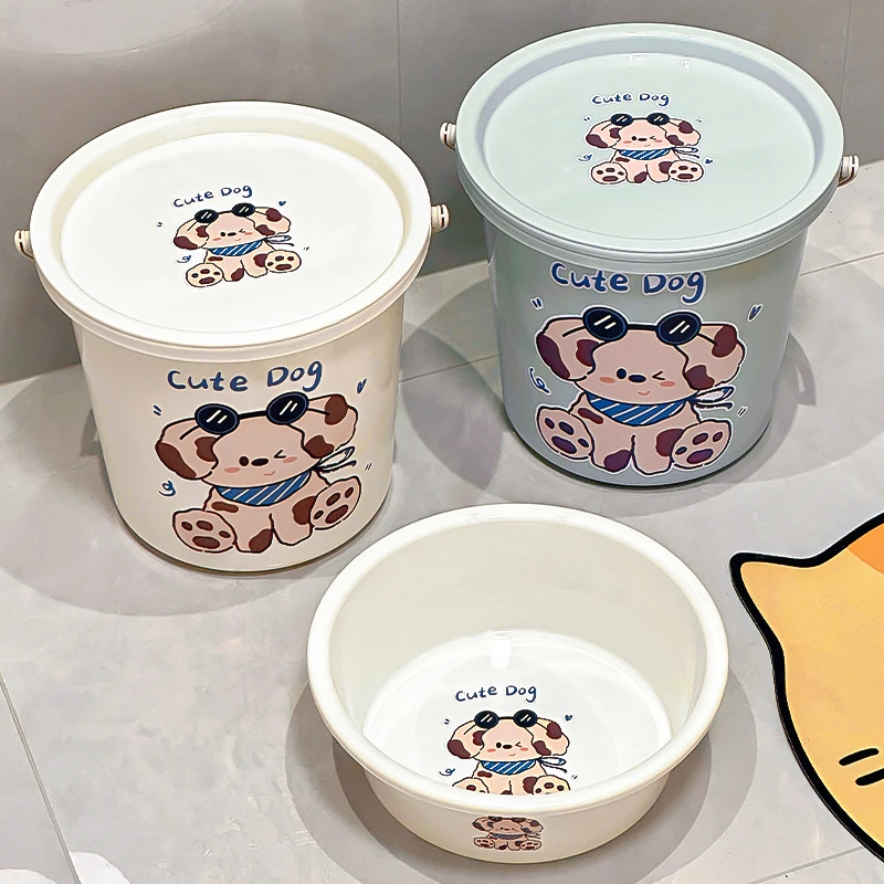 卡通水桶手提加厚洗衣桶学生宿舍用带脸盆家用大号圆桶洗澡装水桶